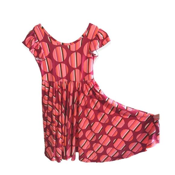 Dot Dot Smile NWT's Twirling Empire Dress Pink Circle Print Girls Size 7. - Picture 1 of 14